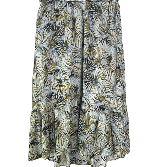 Anthropologie The Korner Hi Lo MIDI 100% Cotton Palm Print Tropical Skirt - Picture 10 of 15